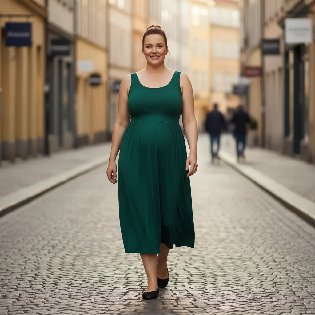 Empire-waist dress with an under-bust seam