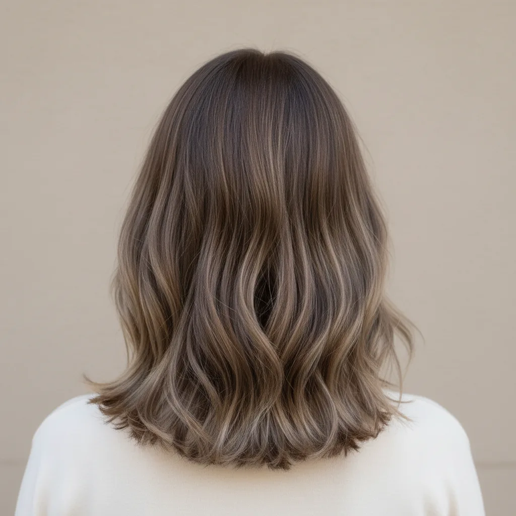 Ash blonde hair with cool dimensional highlights